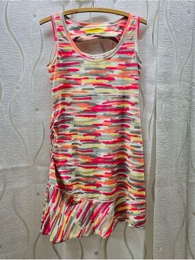 Lole Athletic Dress Womens 3 Medium Multicolor Excellent Ruched Ruffle UPF 50+